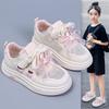 Spring Girls Bow Sneakers Casual White Shoes for Kids Toddler Big Girl Flat Lace Up