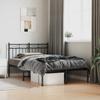 Metal Bed Frame with Headboard Black 120 x 200 cm