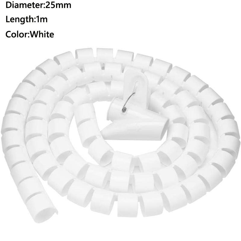 1/2meter 8-25mm Cable Spirals Wrap Tidy Cord Wire Banding Loom Storage Organizer PC TV Wire Winding Tube Wire Sleeves