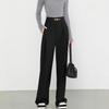 European and American new lazy style high-end suit pants, high-waisted loose wide-leg pants, fashionable simple and casual straight-leg pants