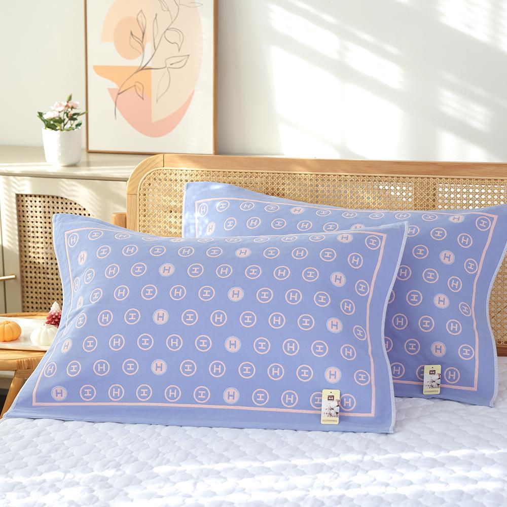 A Pair of Pure Cotton Gauze Pillow Towels, New High-density Soft Adult Cover Towels, Cotton Non-slip and Breathable Household