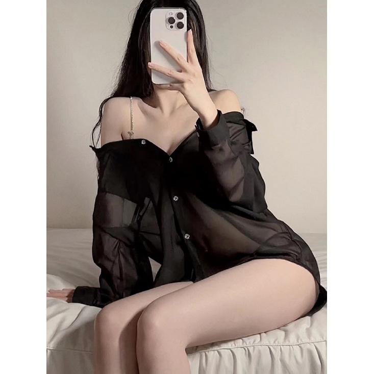 

Дизайн модной рубашки с открытыми плечами и длинным рукавом, сексуальная женская сексуальная одежда One-size чёрный