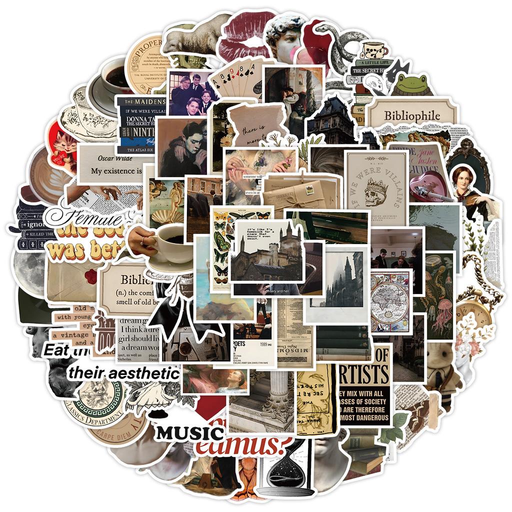 100 Vintage Palace Series Graffiti Stickers for DIY Stationery, Water Cups, Skateboards, Waterproof Decorative Stickers