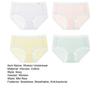 4 Pcs Women's Cotton Underwear Seamless Mid-Waist Briefs No Show Full Coverage Stretch Panties Wave Edge Female Underpants