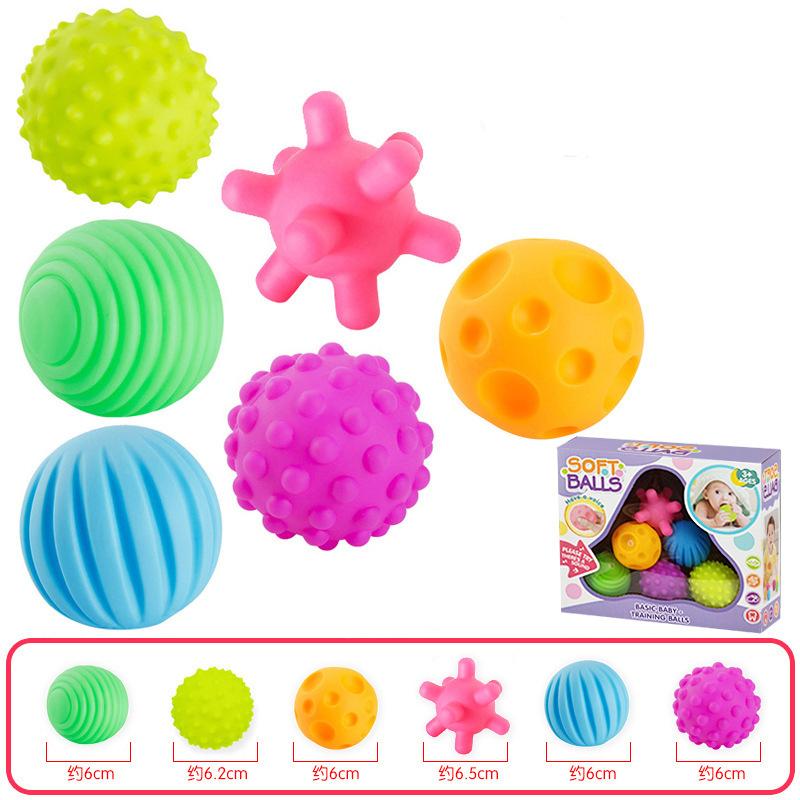 Baby Tactile Senses Toy Sensory Balls Rattles Toy Baby Touch Hand Ball Massage Soft Textured Balls Infant Senses Development Toy