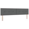Boxspring Bed with Headboard Dark Gray 200 X 200 Cm Fabric
