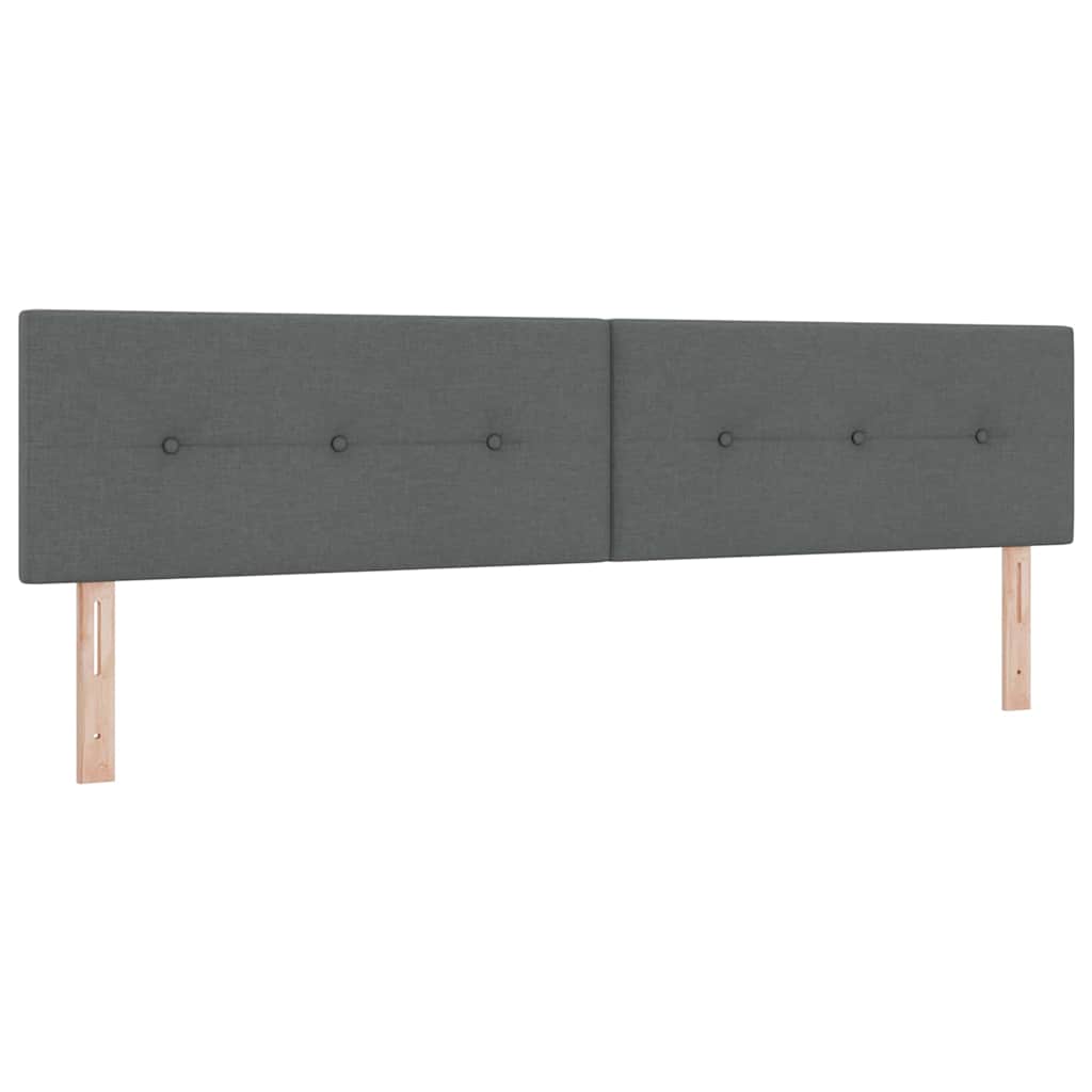 Boxspring Bed with Headboard Dark Gray 200 X 200 Cm Fabric