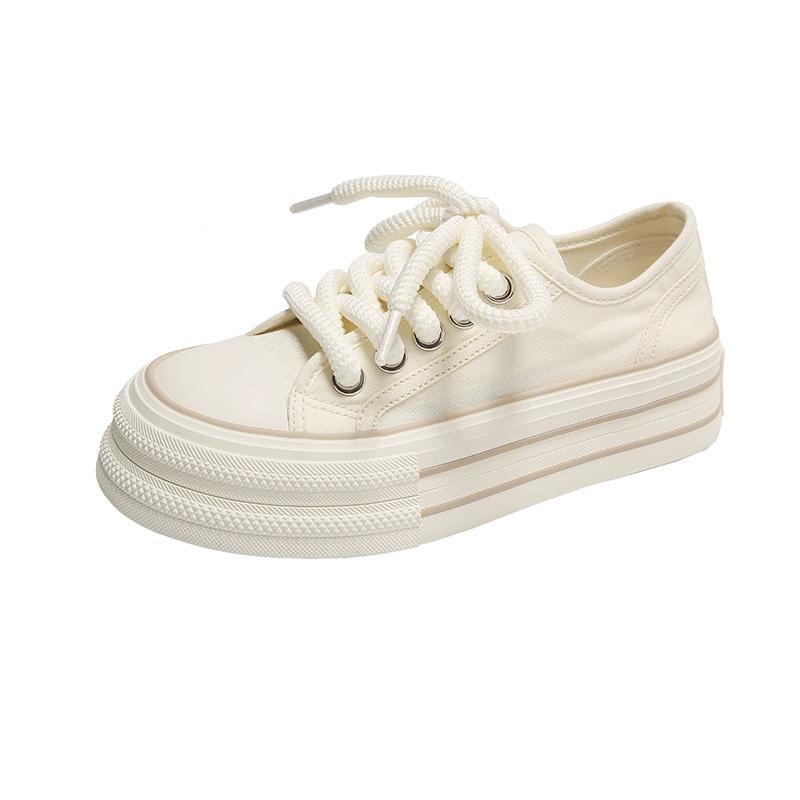 Canvas Shoes Women's Autumn New Student Versatile Thick Baseplate Shoes Spring and Autumn Casual Shoes 2