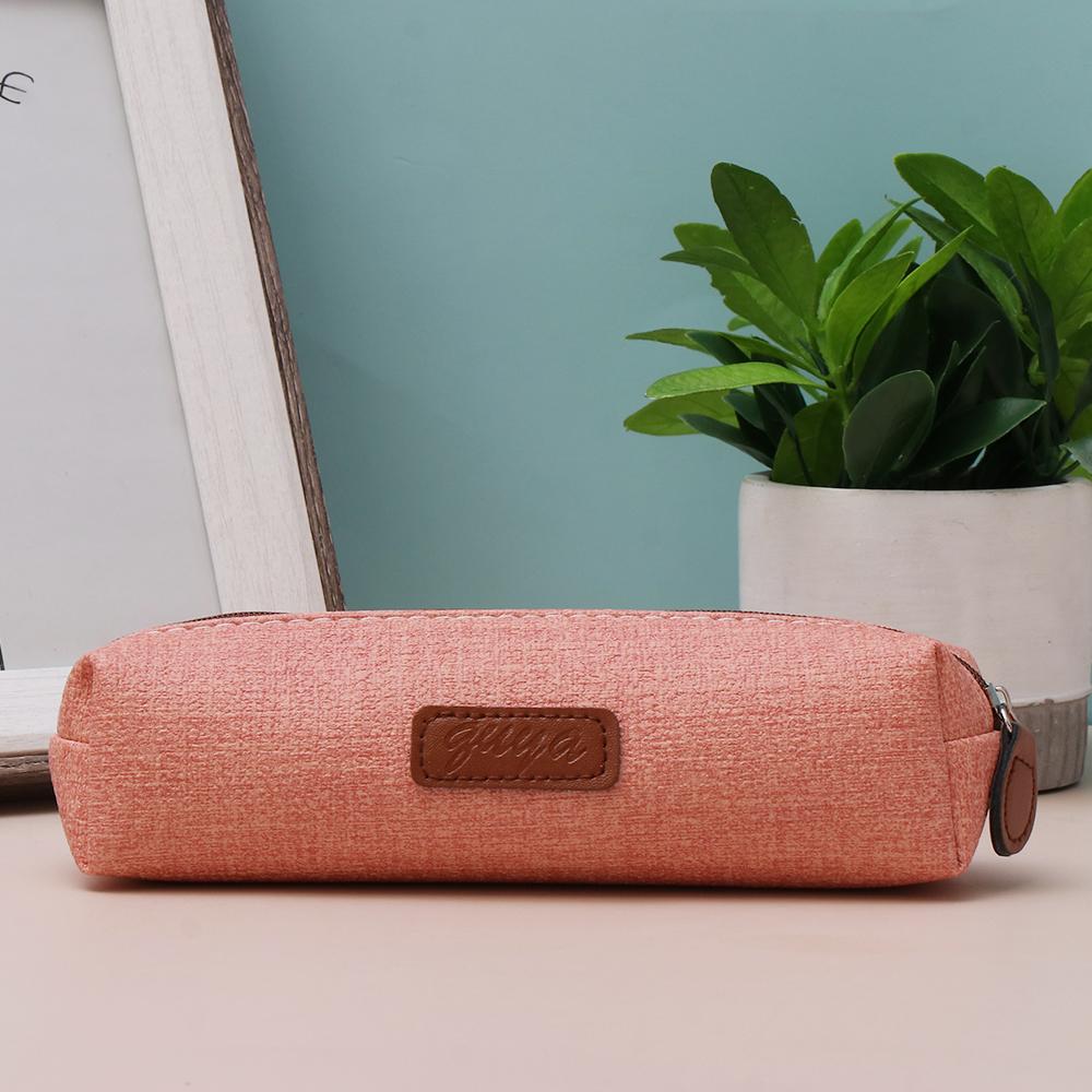 

Solid color PU Teen School Small Coin Bag Student Pencil Case Pencil Pouch Cosmetic Bag