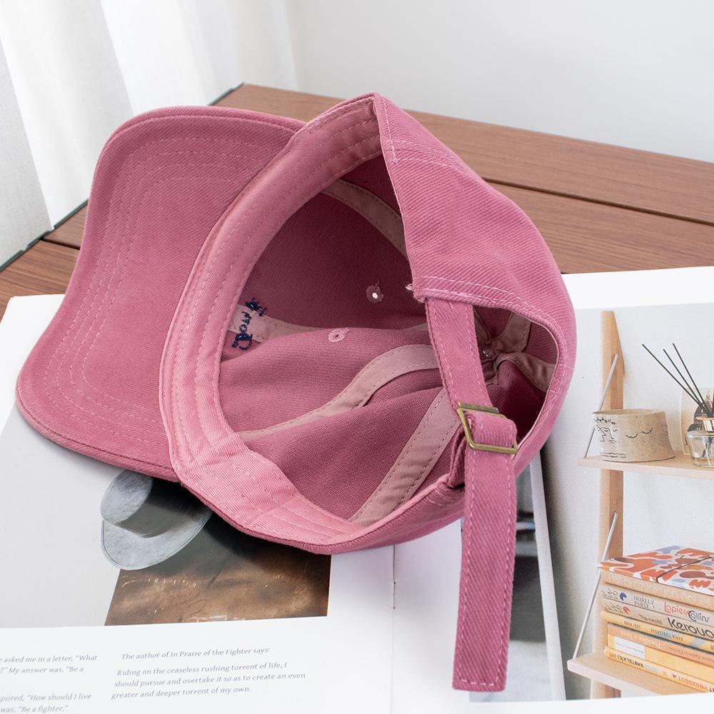 Simple letter embroidery autumn and winter polished cotton baseball cap women's street versatile travel shading show face small cap