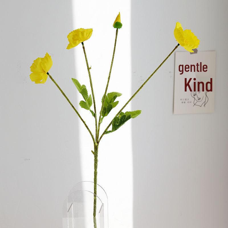 High-End Realistic Poppy Silk Flowers for Wedding and Home Decoration