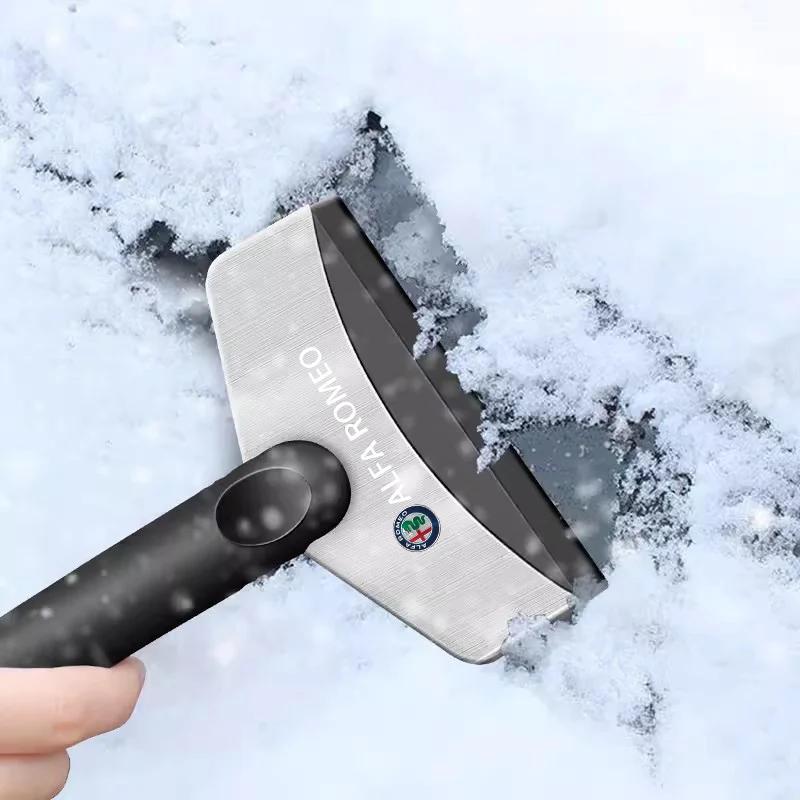 Hub Caps Car Snow Brush Cleaning Shovel Glass Ice Scrapers Tool Accessories For Alfa Romeo 156 159 147 4C 8C 166 Giulia Giuliett zr1