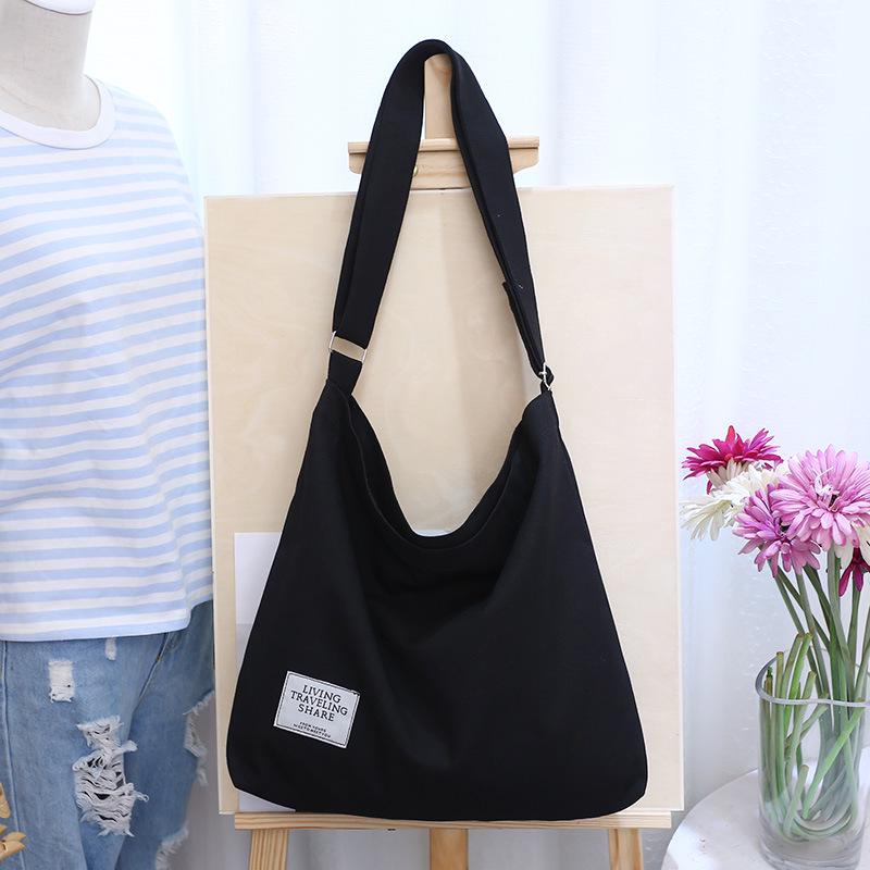 New Korean version simple women's shoulder bag canvas retro casual women's bag messenger bag large capacity canvas bag supply