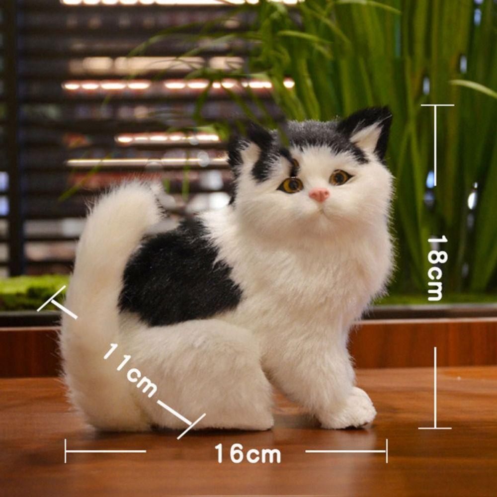 Animal Realistic Cat Stuffed Doll Sitting Posture Lifelike Cat Plush Toy  Photo Props