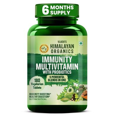 Vlado's Immunity Multivitamin Tablets With Probiotics For Men Women Daily Energy And Wellness Support 180 Count