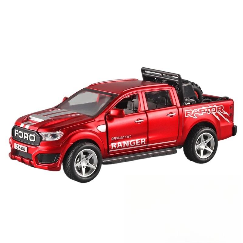 

1/32 Ford Raptor F350 Пикап Модель автомобиля из сплава Литой металл Внедорожники Модель автомобиля Симуляция Звук и свет Детские игрушки Подарок красный