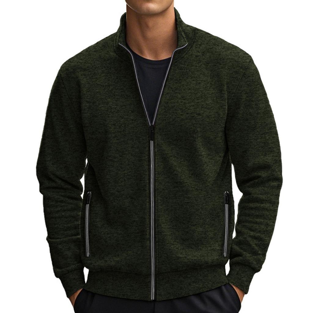 Men's  Standing Collar  American Style  Adding Fleece  Hoodie  Coat
