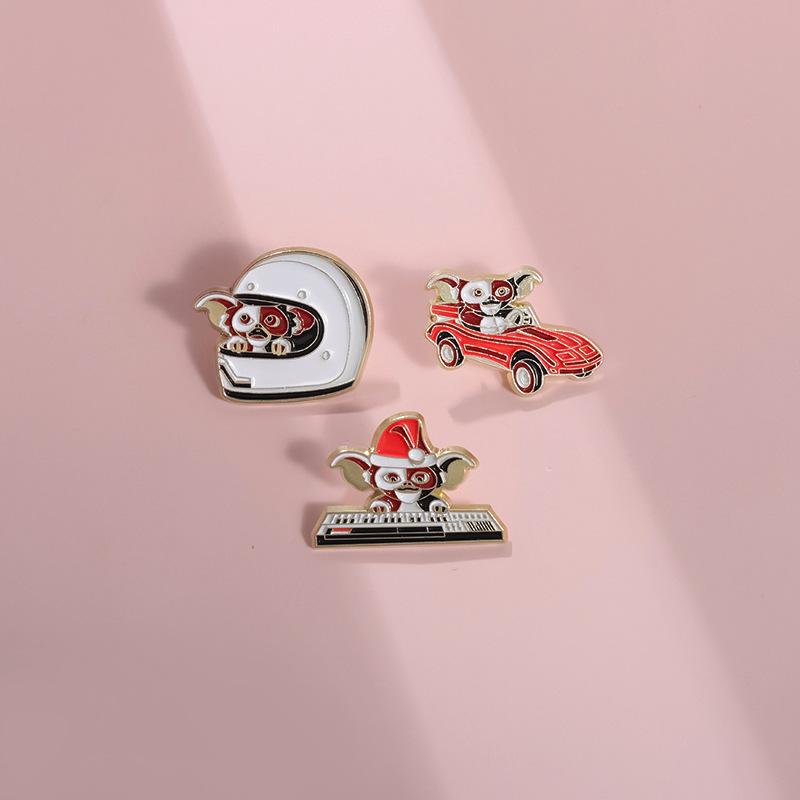 Creative Unique Cartoon Style Big Eared Monkey Pianist And Astronaut Brooch For Fun Lovers