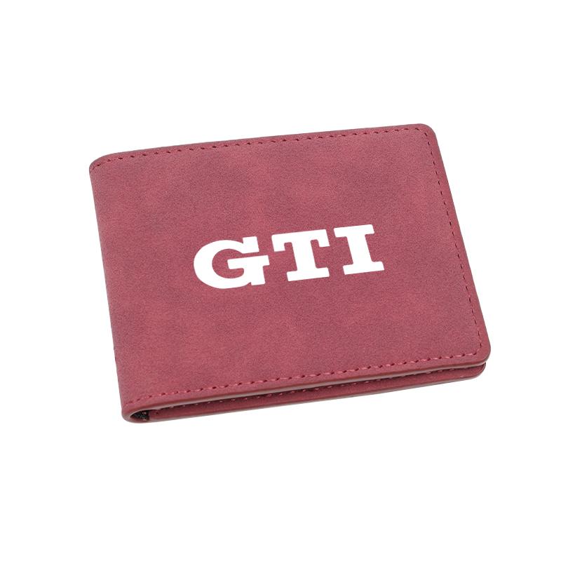 Carbon Fiber Leather Car Emblem Card Holder Billfold For VW Golf Amarok Phaeton GTI Teramont Tiguan Passat Polo Jetta keychain ZM7
