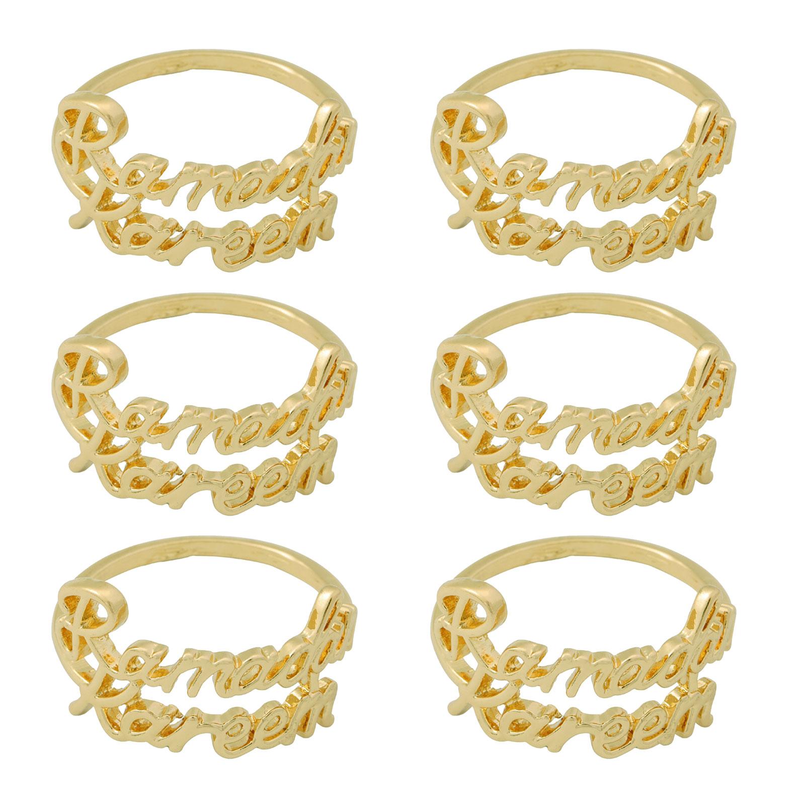 

Упаковка из 6 изысканных колец для салфеток, держатель для салфеток Рамадан Карим, исламские пряжки для салфеток для домашних обедов и вечеринок золотой