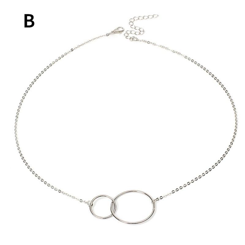 Fashion Clavicle Chain Simple Geometry Personality Size Circle Necklace Personality Versatile Jewelry