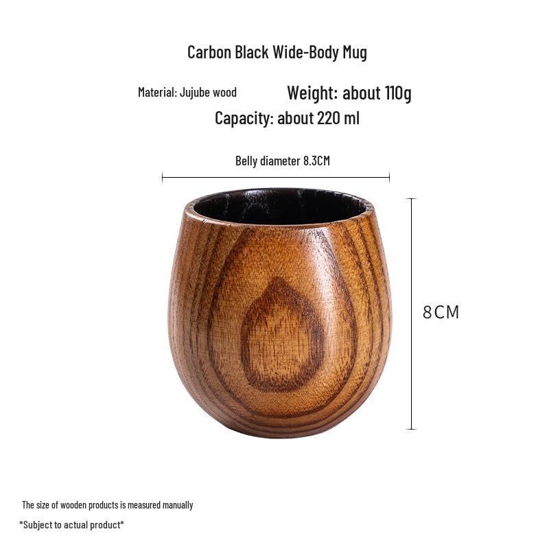 Japanese High-Temperature Resistant Jujube Wood Tea Mug