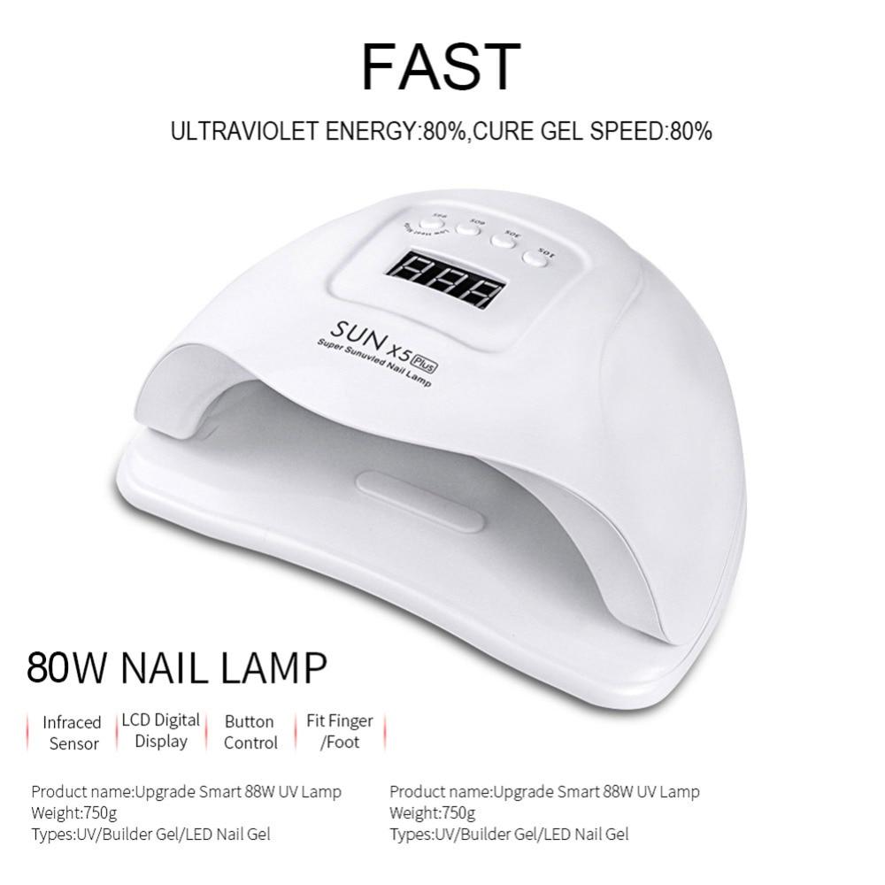 SUNX5 Plus 80W UV Lamp LED Nail Lamp Nail Dryer Sun Light For Manicure Gel Nails