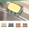 Soap Holder Tilt Design Non-slip Waterproof Flexible Space-saving Self Draining Silicone Kitchen Countertop Soap Rack for Bathroom