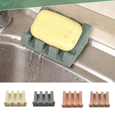 Seifenhalter Schräges Design Rutschfest Wasserdicht Flexibel Platzsparend Selbstentleerend Silikon Küchenarbeitsplatte Seifenablage für Badezimmer