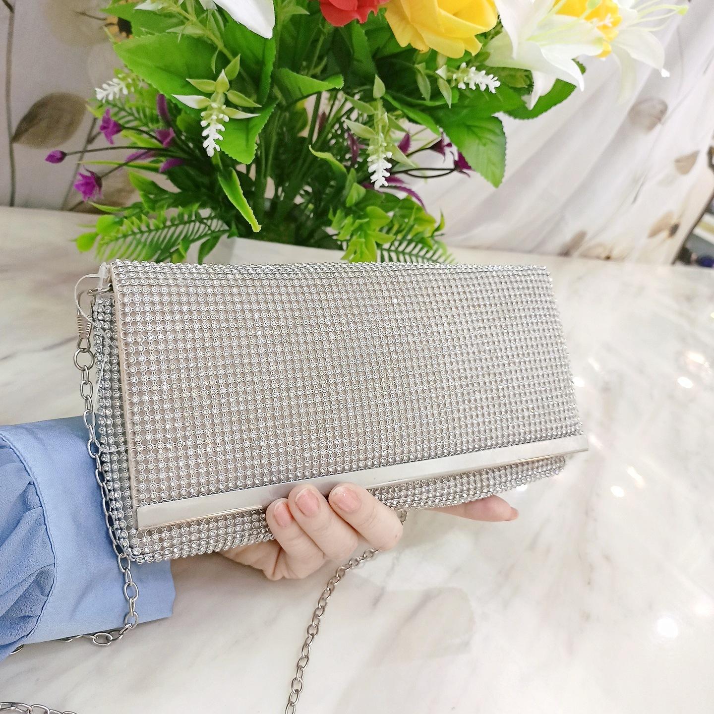 

Diamond bag women s clutch bag Shiny banquet bag Versatile handmade bag Shoulder satchel Hot-selling women