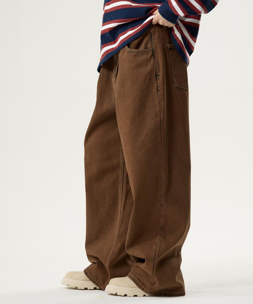 UNKNOWN PLANET Custom One-Pleat Dyed Pants Brown