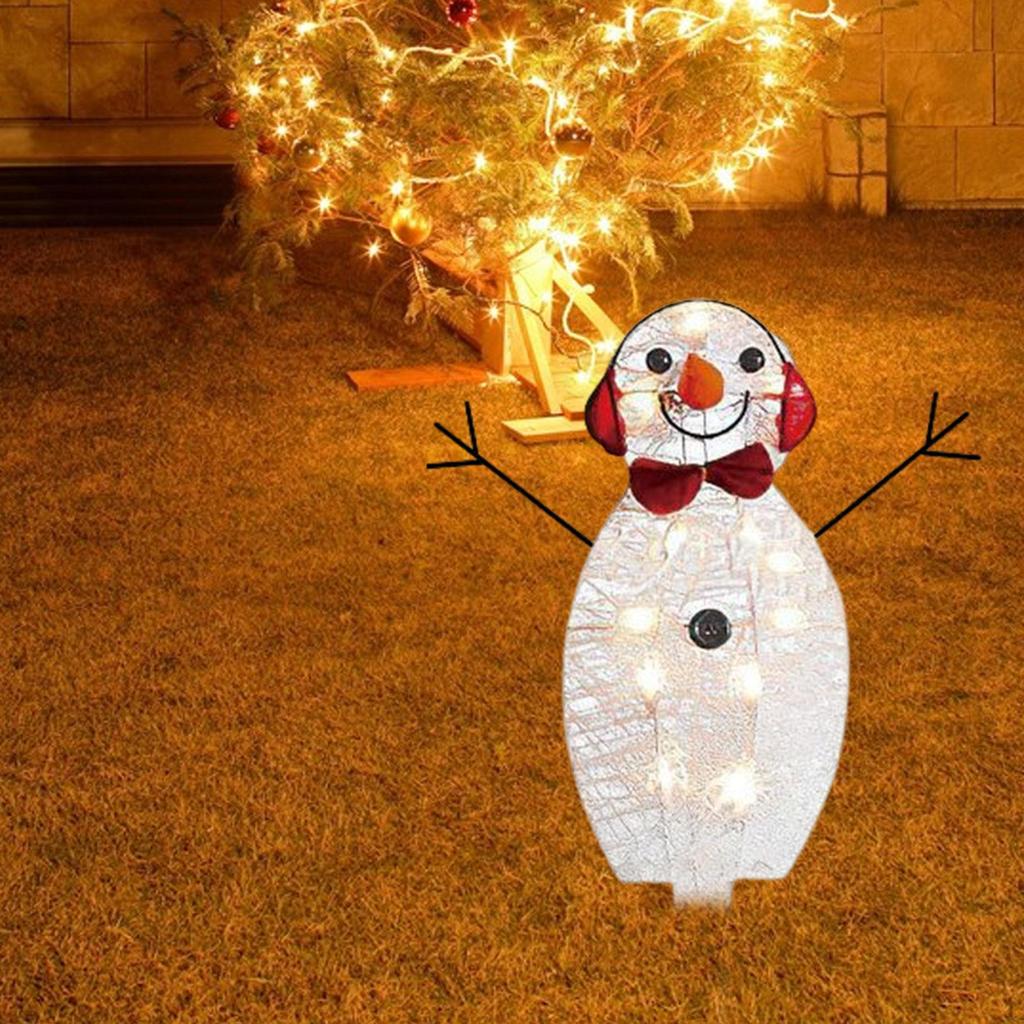 Christmas Snowman Light Lamp Ornament for Holiday Party Lawn Decoration
