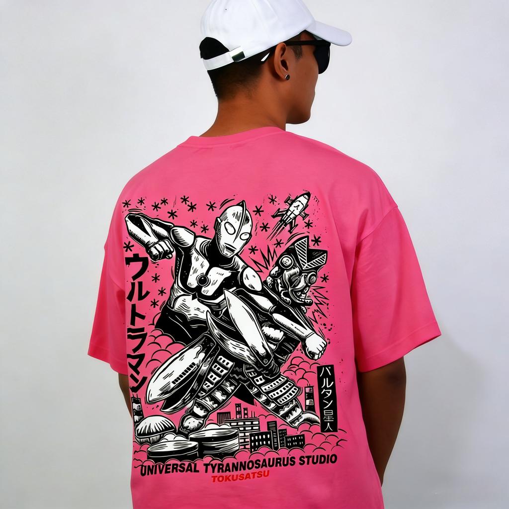 Cartoon Anime Original Ultraman Short-sleeved T-shirt Unisex Round-neck Printed Trendy Brand Anime Themed