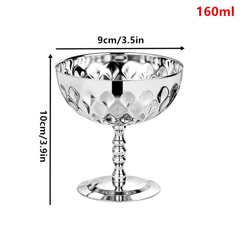Edelstahlkelchbecher Eisdessert Salatschüssel Obstteller Snackschale Puddingbecher Tasse KTV Bar Zubehör