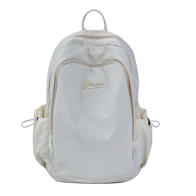 Korean Style Lightweight Backpack - Versatile Solid Color for Students and Women