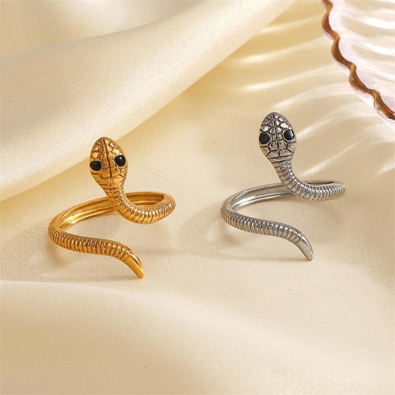 Snake Inspired Rings Open Loop Designs Metal Jewelry Personalize Gift For Special Moment