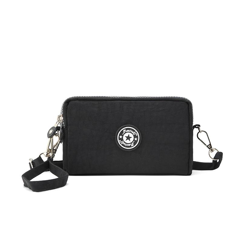 Three-layer zipper wallet, crossbody phone bag, patterned coin purse, Harajuku fashionable clutch, versatile for commuting