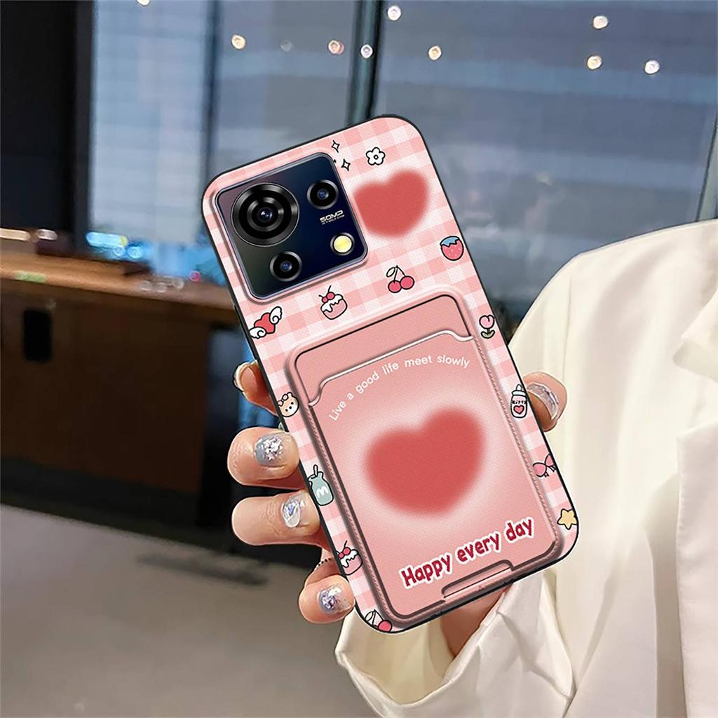 Card Slot TPU Phone Case For ZTE Blade V50 Vita Waterproof Protective Fashion Design Cartoon Cute Anti-knock Soft Case