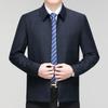 Men's Wool Plaid Lapel Jacket: Spring/Autumn Middle-Aged Business Casual, Loose Fit, Dad's Wear
