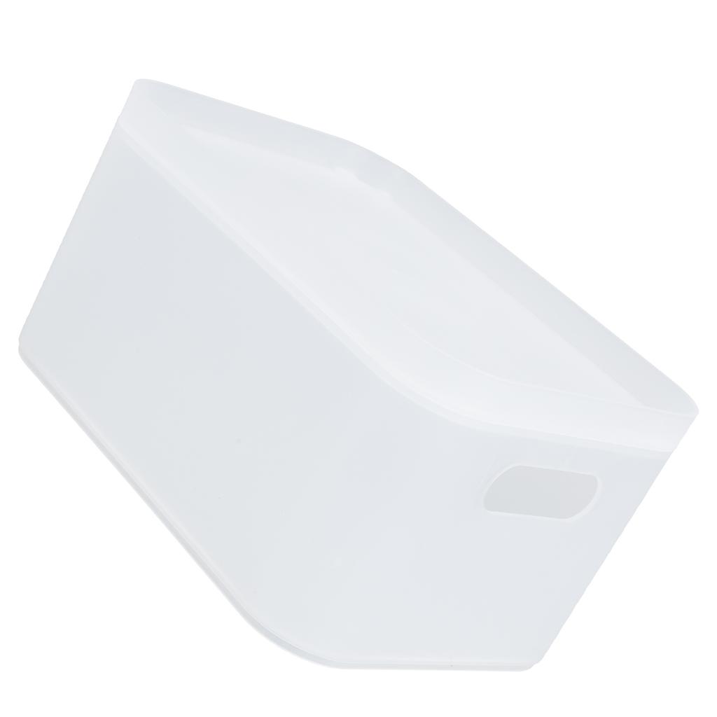Plastic Storage Basket Large Capacity Translucent Stackable Desktop Storage Box With Lid for Office Home Bathroom Desktop