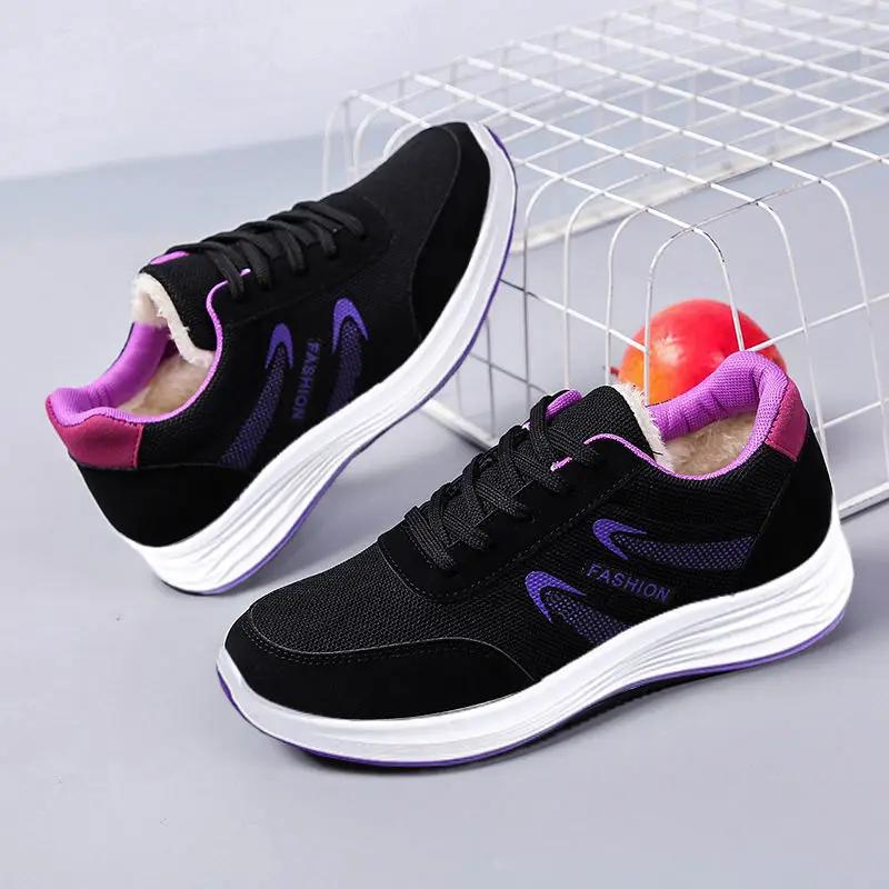 Fashion Running Shoes Women Sport Shoes Outdoor Lace-up Platform Sneakers Air Mesh Breathable Walking Jogging Gym Trainers
