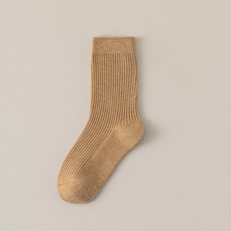 Women's Thick Cashmere Wool Socks - Mid-Tube, Autumn/Winter Collection, Extra Warm with Velvet Lining