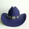 Double concave cowboy fedora western cowboy silver Ivory Silver Concho Chain Cowboy Hat wide brim riding hat cowboy hat