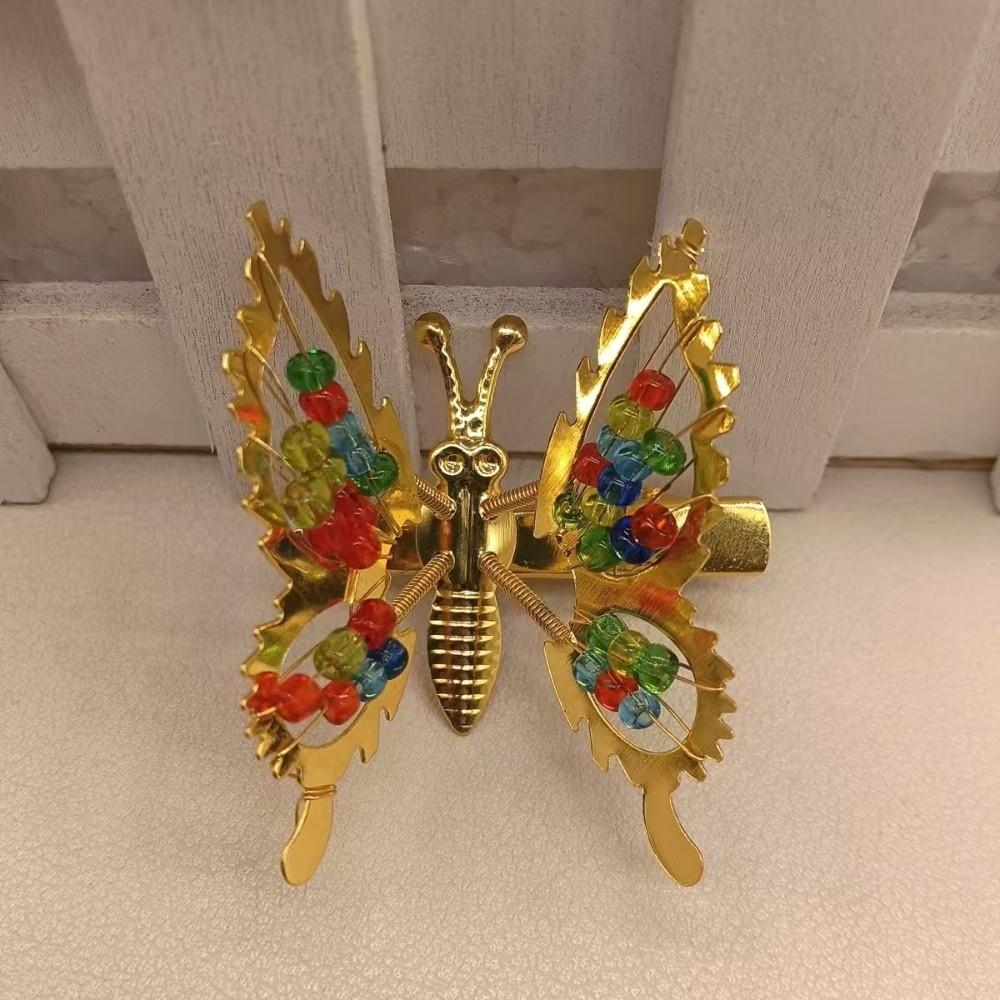 4Pcs Alloy Butterfly Hair Clip Beaded Butterfly Hairpin New Butterfly Hair Barrette  Women Styling