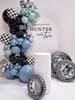 109Pcs Race Car Theme Balloon Garland Arch Kit Blue Black Latex Balloons Checkered Flag Boy's Birthday Party Baby Shower Decor