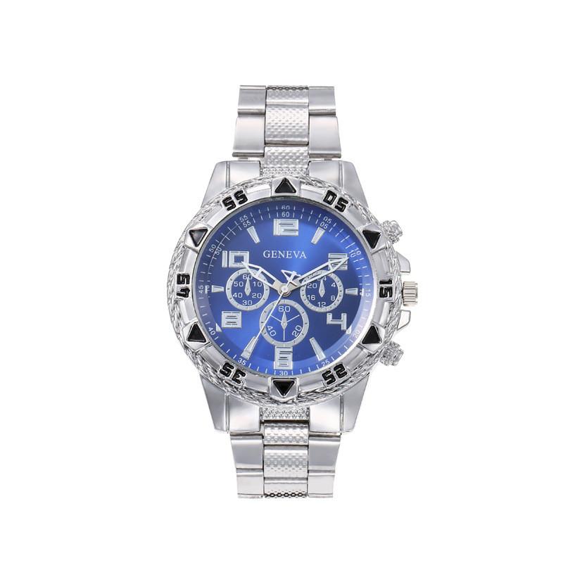 

Mens Quartz Watch With Stainless Steel Case And Digital Display For Casual Wear Silver Blue