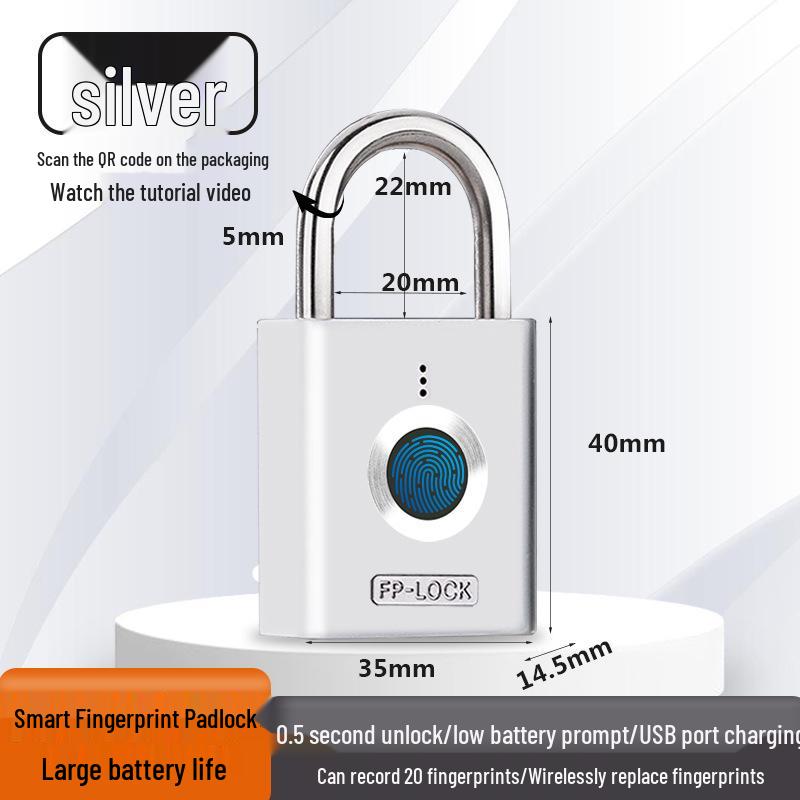 Lucchetto Impermeabile e Antiruggine con Impronta Digitale e Password per Case, Dormitori e Magazzini - Sicurezza Antifurto