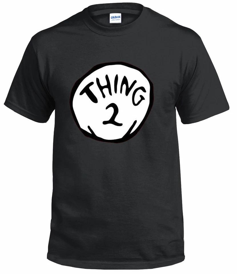 Thing One 1 And Thing Two 2 T-Shirt Couples Funny Costume Twins Fancy Dress Top 2 3XL