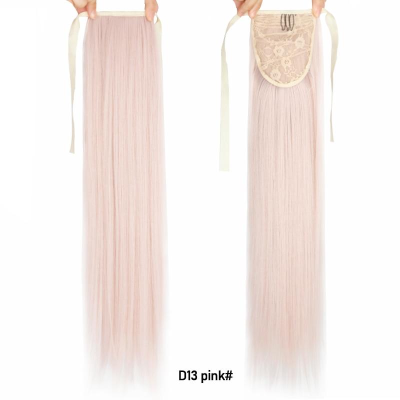 Long Straight Drawstring Ponytail Heat Resistant Synthetic Natural Straight Wrap Around Clip In Ponytail Hair Extension