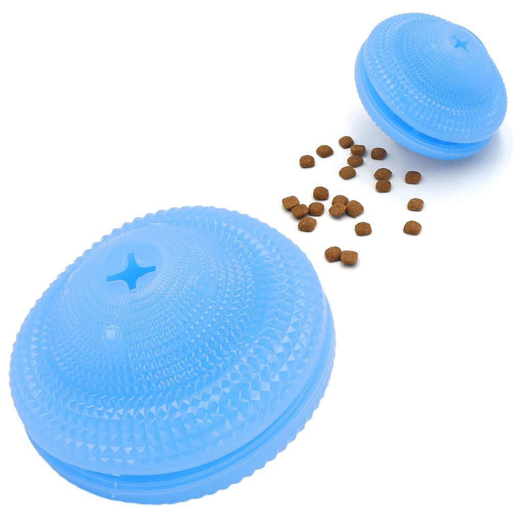 Hunde Puzzle Beißringe Ball Bissfest Interaktiv Leckerli Futter Ausgebender Hundespielzeug Blau